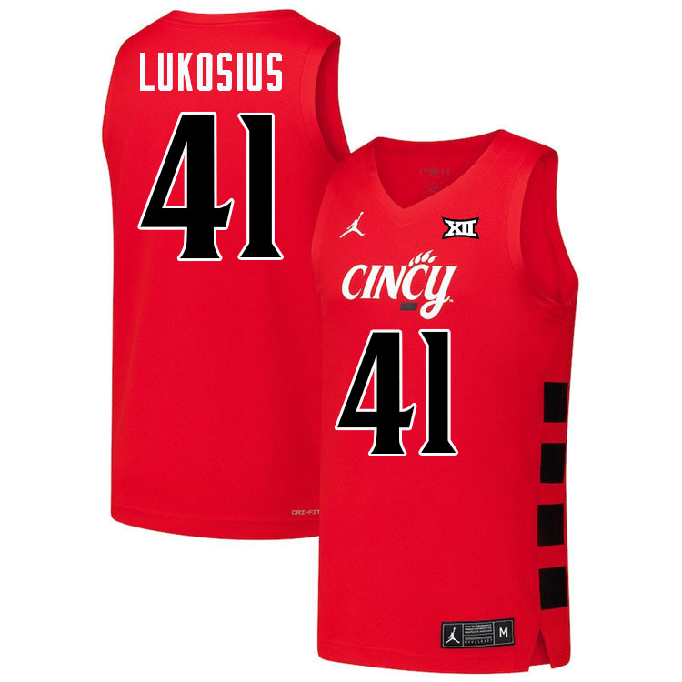 Simas Lukosius Cincinnati Jersey,Cincinnati Bearcats #41 Simas Lukosius Basketball Jersey Youth-Red